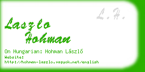 laszlo hohman business card