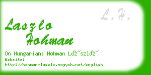 laszlo hohman business card